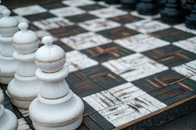 Full frame shot of chess pieces