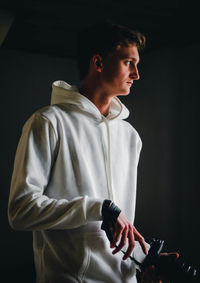 Young man looking away
