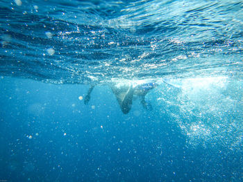 Person swimming in sea