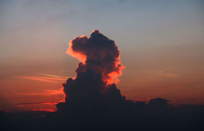 Silhouette trees against sky at sunset