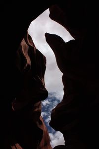 Low angle view of rock formation in cave