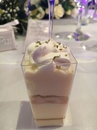 Close-up of ice cream in glass