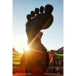 Low angle view of statue against clear sky