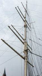 Low angle view of sailboat against sky