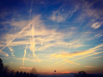 Low angle view of sky at sunset