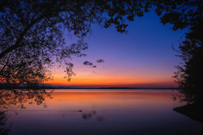 Scenic view of sea against sky at sunset