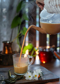 Close-up of tea on table