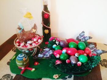 Close-up of multi colored decorations