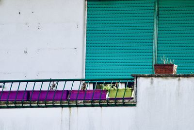 Clothes drying on wall of building