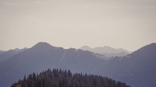 Scenic view of mountains against clear sky