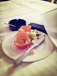 Close-up of served food