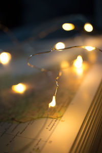High angle view of illuminated lamp