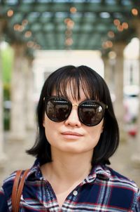 Portrait of woman wearing sunglasses