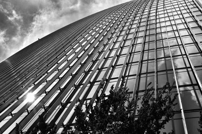 Low angle view of modern building against sky