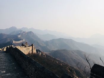 View of fort against mountain range