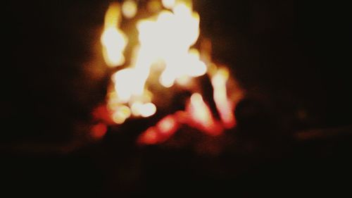 Close-up of fire in the dark