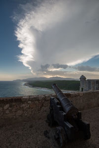 View of sea against cloudy sky