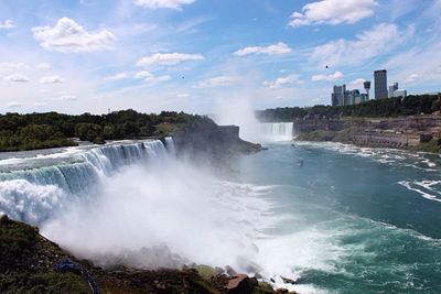 View of waterfall against sky