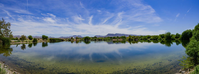 Panoramic view of lake against sky