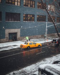 Cars parked on road