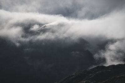 Low angle view of mountain against sky