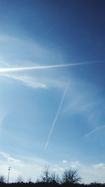 View of vapor trail in sky