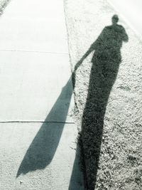 Shadow of man on wall