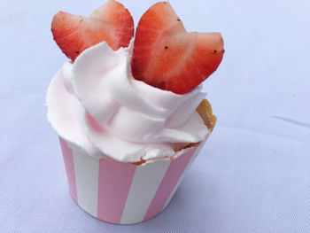 Close-up of ice cream on table