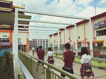 People walking in city