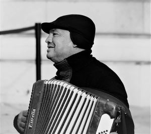 Portrait of man wearing hat