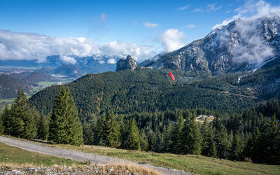 Panoramic view of land against sky