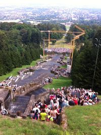 Group of people sitting in park