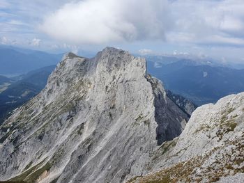 Panoramic view of mountains against sky