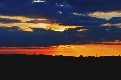 Silhouette of landscape at sunset