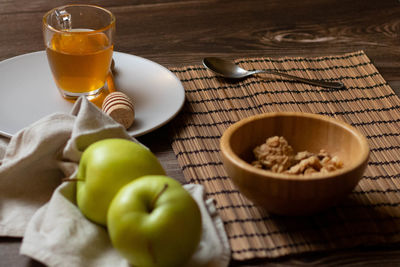 Close-up of juice with drink in bowl