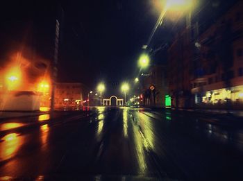 Illuminated street light at night