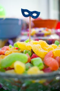 Close-up of fruits in plate