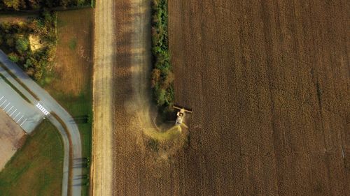 Aerial view of agricultural field