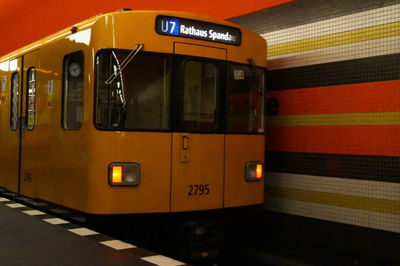 Train on railroad station platform