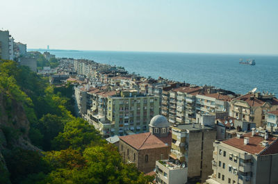 High angle shot of townscape