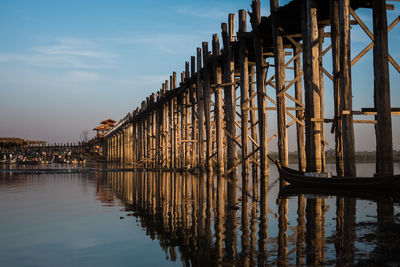 Famous ubein bridge in mandalay, myanmar. 