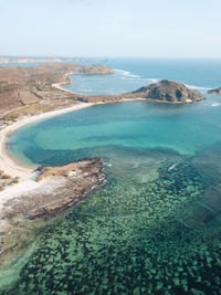 Aerial view of tanjung aan beach,lomobok,indonesia