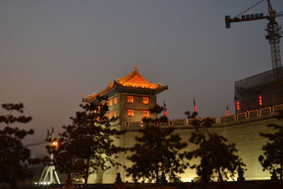 Low angle view of built structure against clear sky