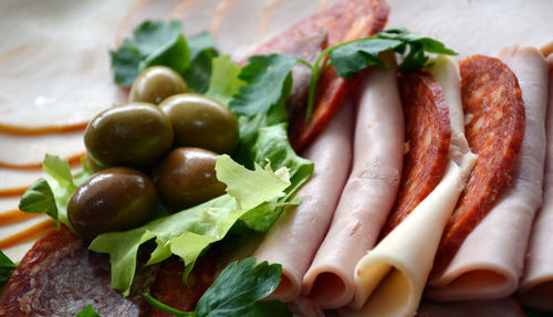 Close-up of vegetables in plate