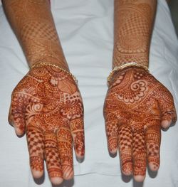 Henna design in a girl's hands