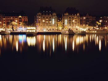 Illuminated city at night