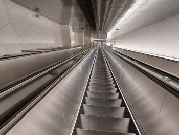 Low angle view of escalator