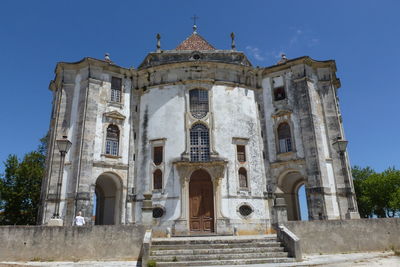 Low angle view of historical monastery against sky in portugal.