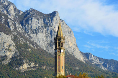 Low angle view of tower against sky