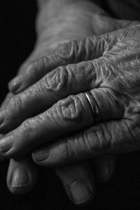 Cropped image of senior person hands